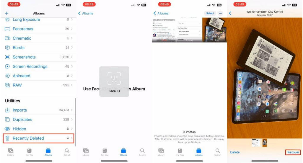 海城苹果14维修分享 iPhone14 上恢复已删除的照片 