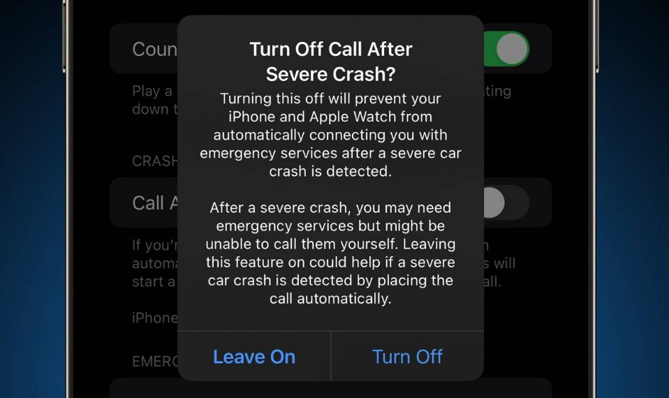 海城苹果14维修分享 iPhone 14 和 Apple Watch 上关闭崩溃检测 
